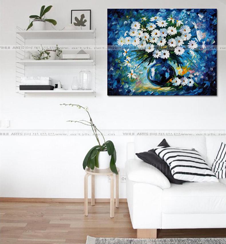 億輝裝飾畫油畫花卉三聯(lián)掛畫純手繪刀畫沙發(fā)背景墻畫餐廳墻無(wú)框畫 油畫廠家